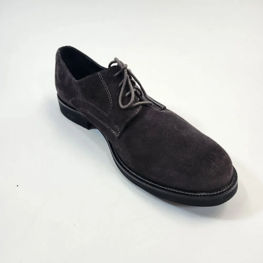 Bostonian Mens 10M Brown Suede Plain Toe Derby Shoes Leather Casual Dress Oxford